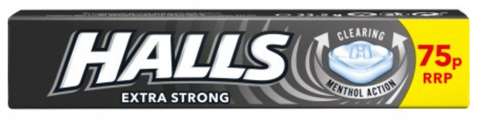 Lozenges Halls Extra Strong Black PM 0.75 670g-33.5g 20