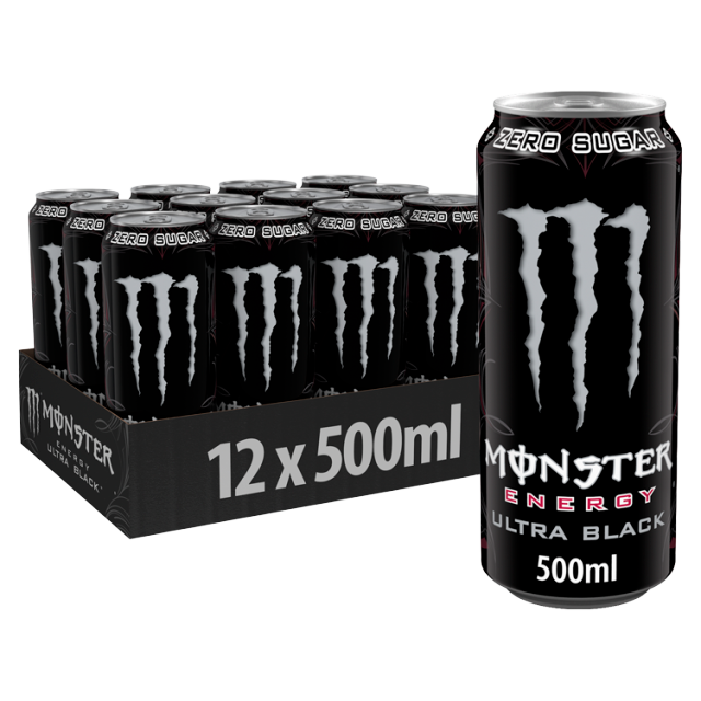 Monster Ultra Black 500ml x 12 (Can)