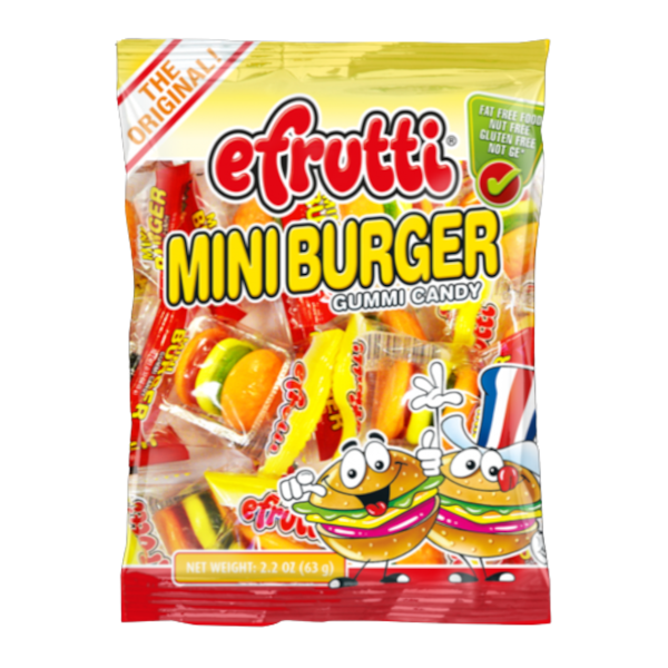 Sweets & Candy Efrutti Gummi Classic Mini Burger Peg Bag NPM 63g 12