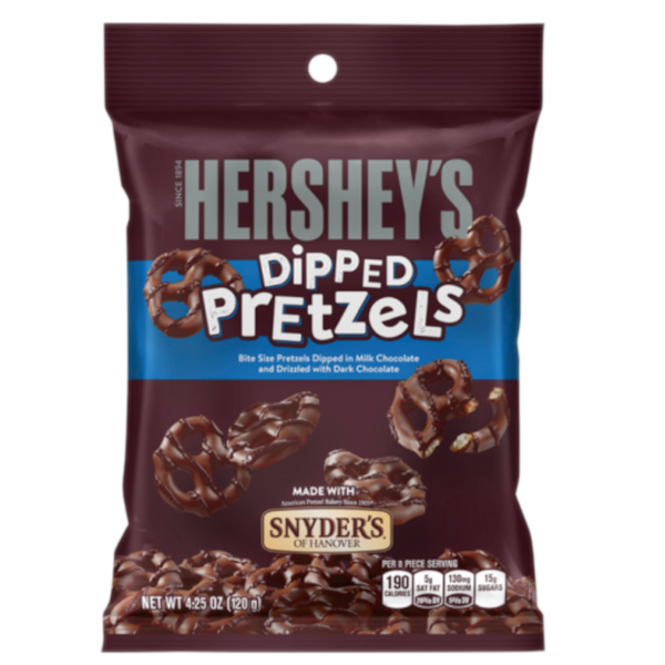 Sweets & Candy Hershey's Milk Chocolate Dipped Pretzels NPM 120g 12