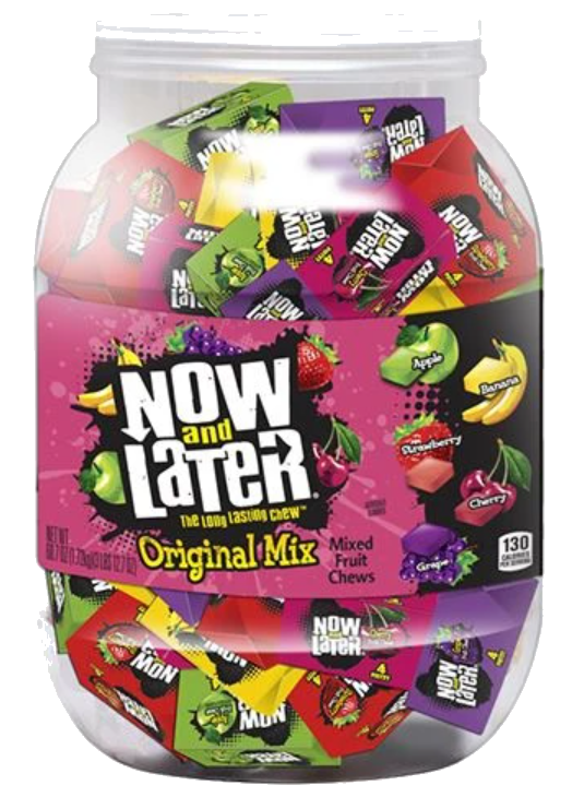 Sweets & Candy Now & Later Assorted Mini Bar 385 Count Jar NPM 1746g 1