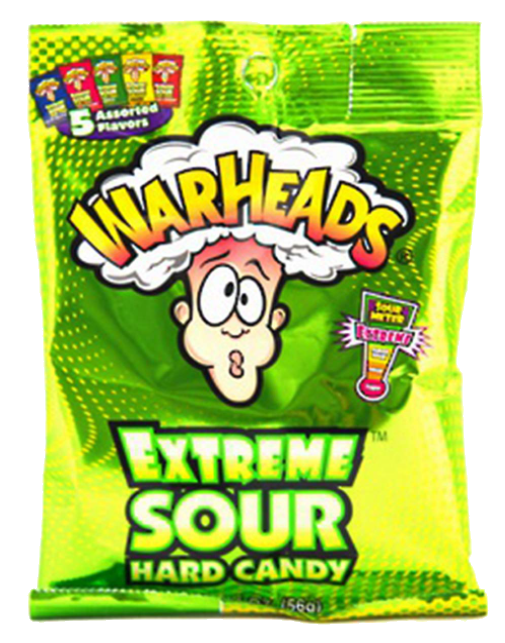 Sweets & Candy Warheads Peg Bag Hard Candy NPM 56g 12