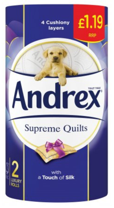 Tissues and Toiletries Toilet Roll Andrex Quilts PM 1.19 2s 12
