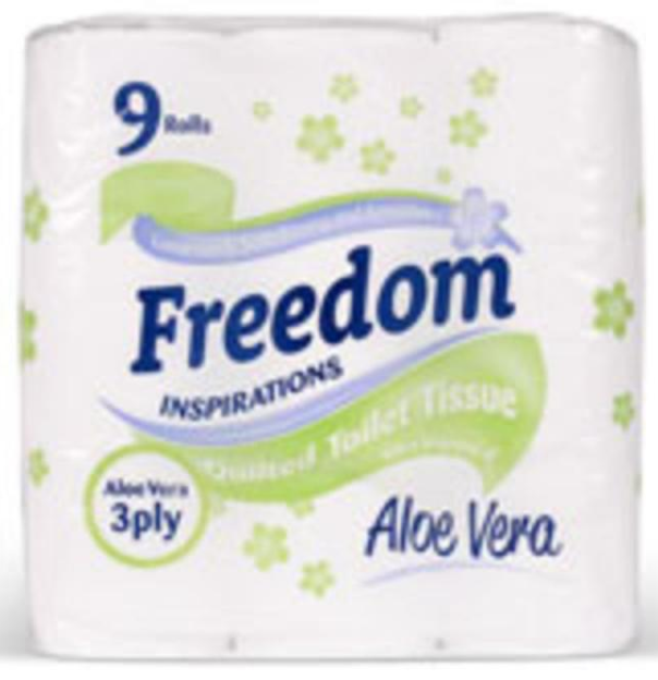 Tissues and Toiletries Toilet Roll Freedom Aloe Vera 3Ply NPM 9s-3Ply 5