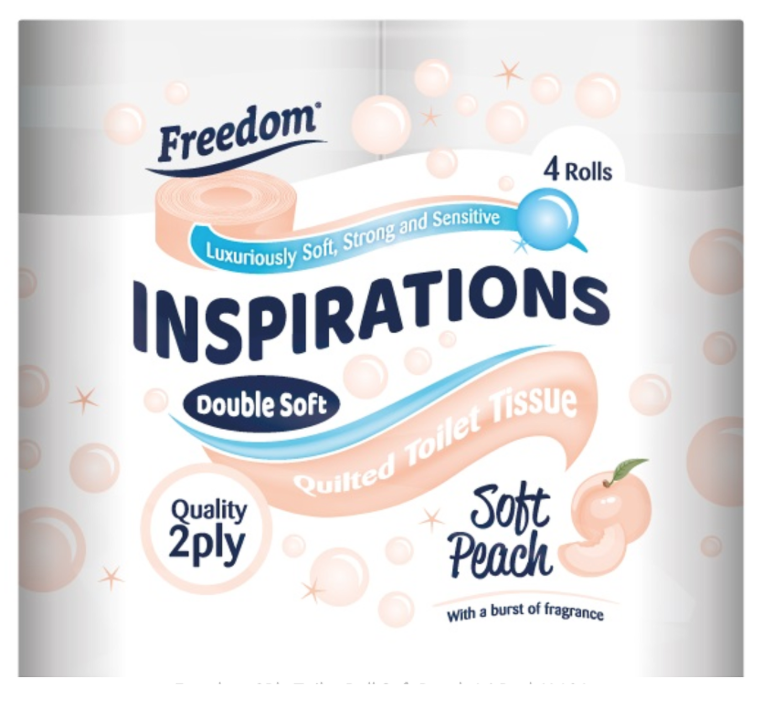 Tissues and Toiletries Toilet Roll Freedom Peach 2Ply  NPM 4s-2Ply 10