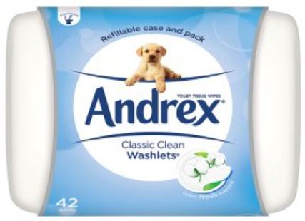 Tissues and Toiletries Toilet Wipes Andrex Washlets NPM 42s 3