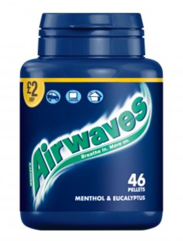 Chewing Gums Airwaves Menthol and Eucalyptus-Blue Tubs PM 2.00 46s 6