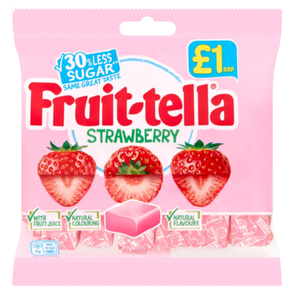 Chewy Dragees Fruittella Sugar Reduced Strawberry PM 1.00 100g 12