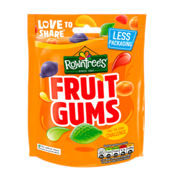 Chocolate Bags Rowntrees Fruit Gums NPM 150g 10