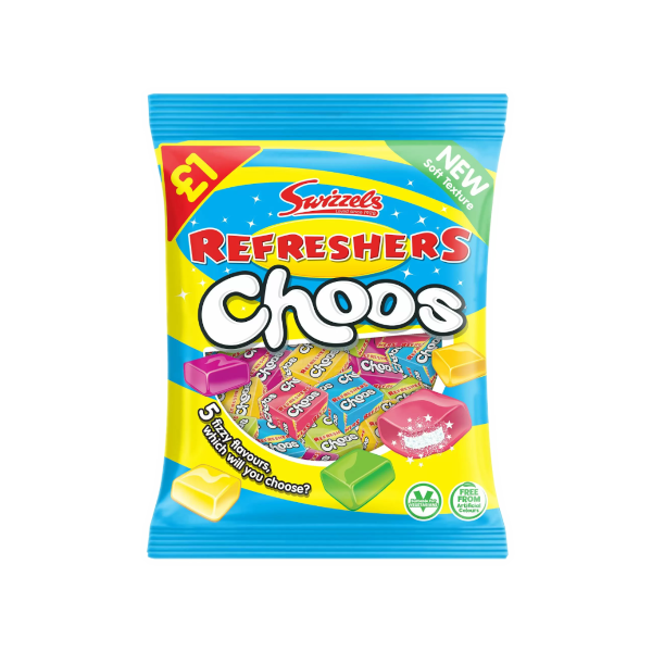 Chocolate Bags Swizzels Refresher Choos PM 1.00 135g 12