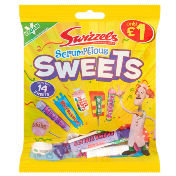 Chocolate Bags Swizzels Scrumptious Sweets PM 1.00 134g 12
