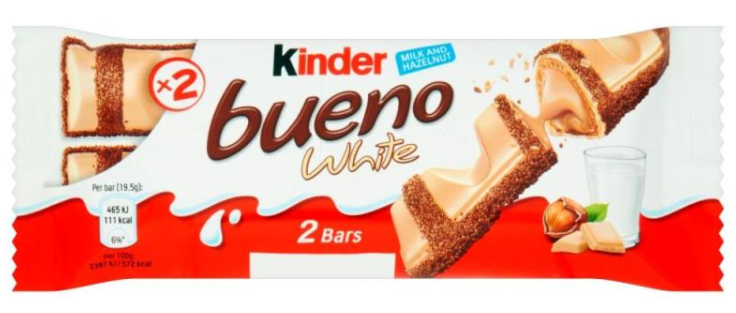 Chocolates Kinder Beuno White T.2 NPM 2x21.5g-3s 30