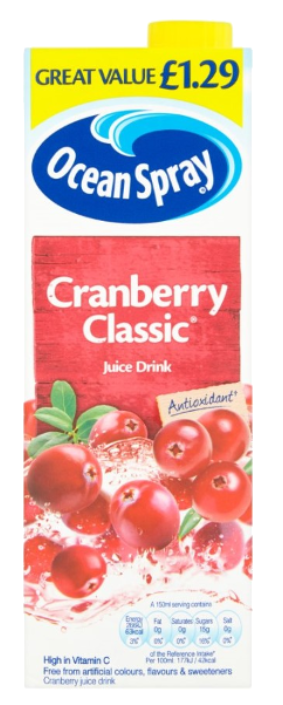 Drinks Ocean Spray Cranberry Classic PM 1.29 1L 6