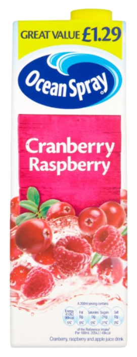 Drinks Ocean Spray Cranberry and Raspberry PM 1.29 1L 6