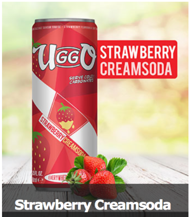 Drinks Uggo Strawberry Cream Soda NPM 250ml 12