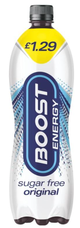 Energy Drinks Boost Energy Sugarfree PM 1.29 1L 12