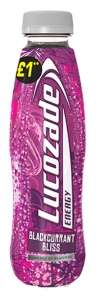 Energy Drinks Lucozade Blackcurrant PM 1.00 380ml 24