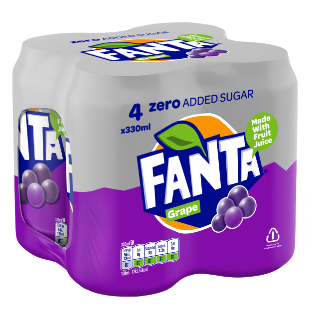 Fanta ZERO Grape 330ml 6x4pk (Can)