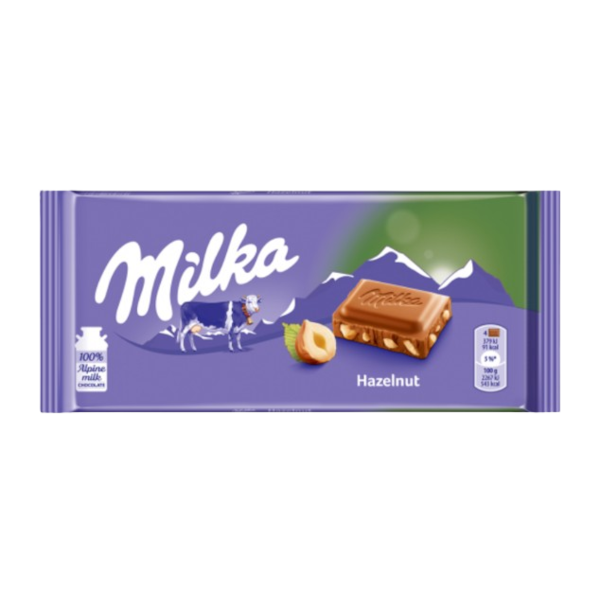 Chocolates Milka Hazelnuts NPM 100g 22