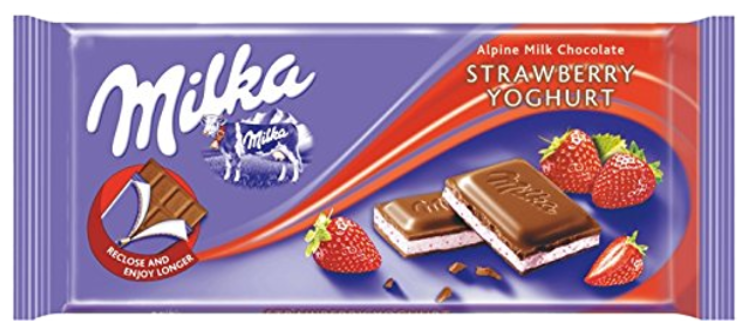 Chocolates Milka Strawberry Yoghurt NPM 100g 20