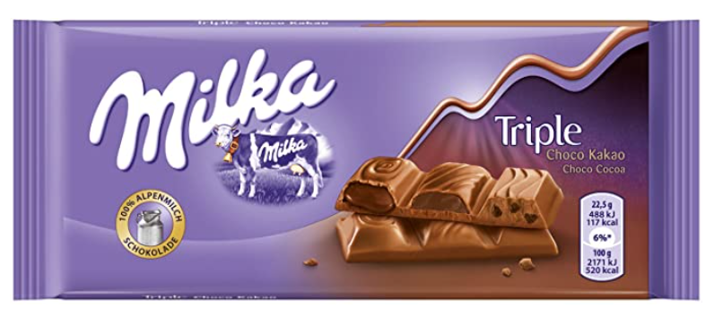Chocolates Milka Triple Chocolate NPM 90g 18
