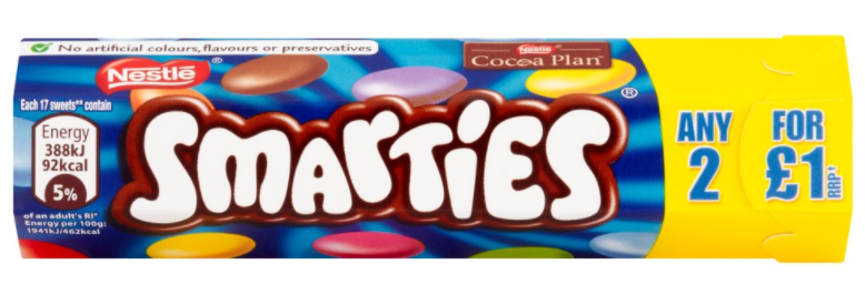 Chocolates Smarties PM 2 For 1.00 38g 48