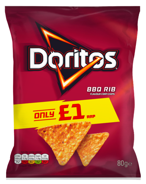 Crisps Doritos BBQ RIB PM 1.00 80g 12
