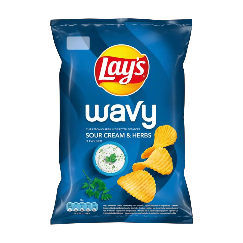Crisps Lays Wavy Sour Cream & Herbs NPM 120g 24