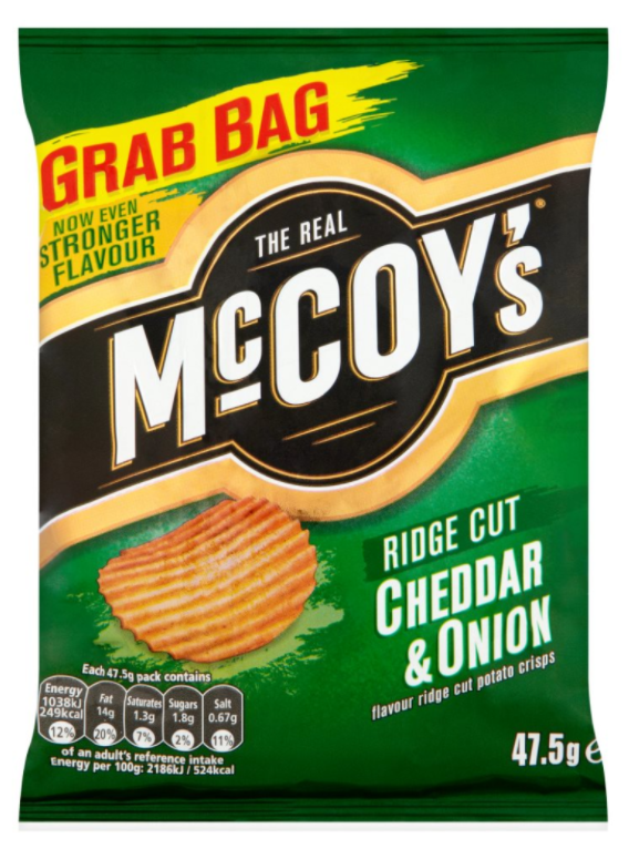 Crisps McCoys Cheddar and Onion NPM 47.5g 30