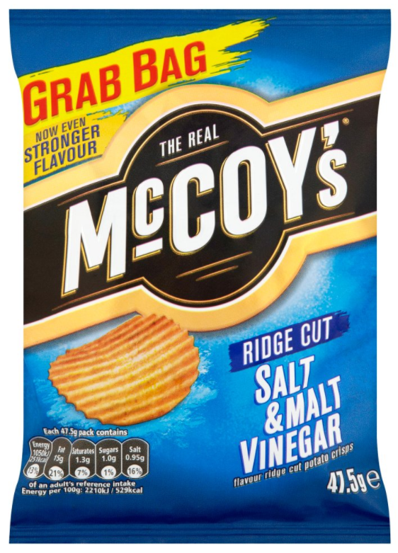 Crisps McCoys Salt and Malt Vinegar NPM 47.5g 36
