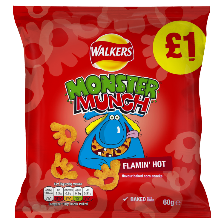 Crisps Monster Munch Flamin Hot PM 1.00 - 12