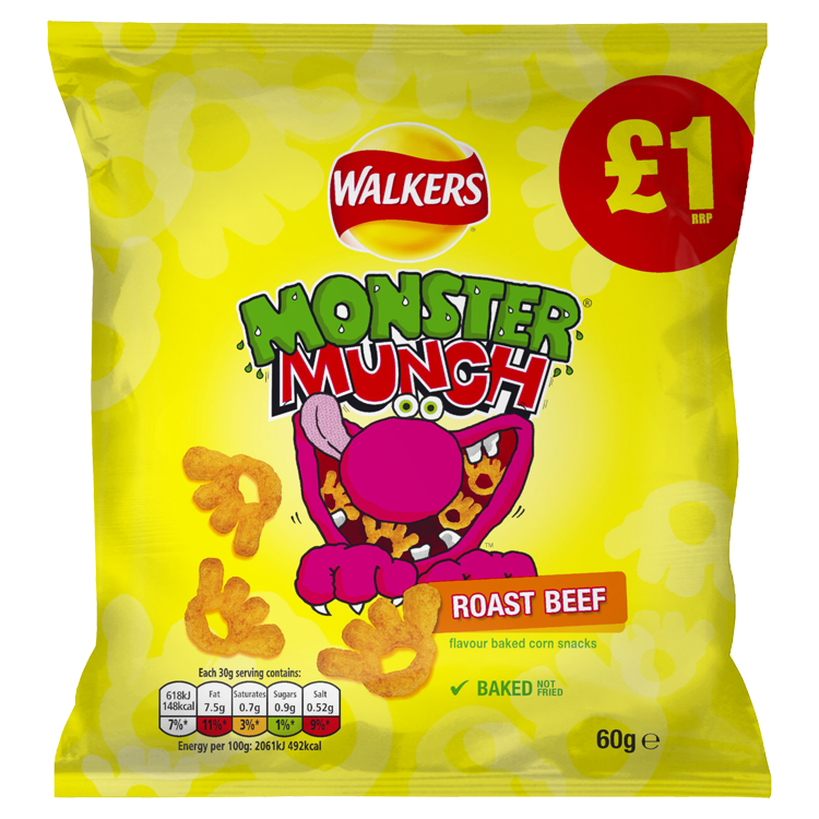 Crisps Monster Munch Roast Beef PM 1.00 - 12