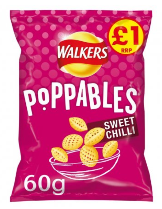 Crisps Poppables Chilli PM 1.00 60g 12