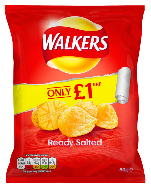 Crisps Walkers Ready Salted PM 1.00 80g 15