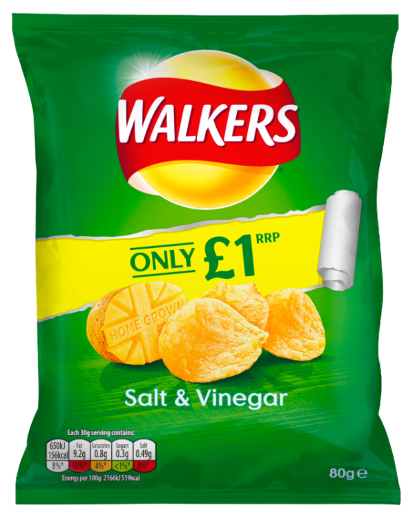 Crisps Walkers Salt and Vinegar PM 1.00 75g 15