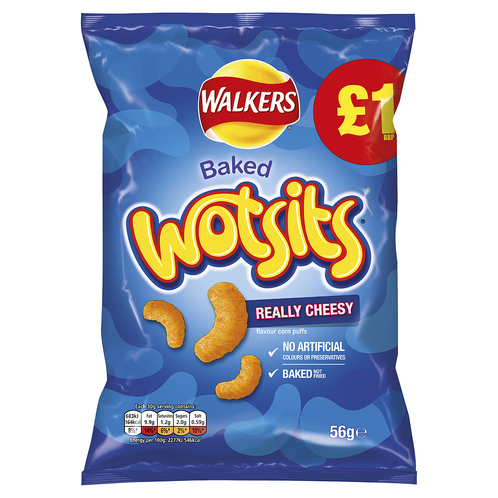 Crisps Walkers Wotsits Cheese PM 1.00 60g 15