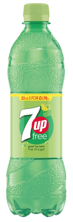 Drinks 7Up Original Sugar Free PM 1.00-2 For 1.70 500ml 12